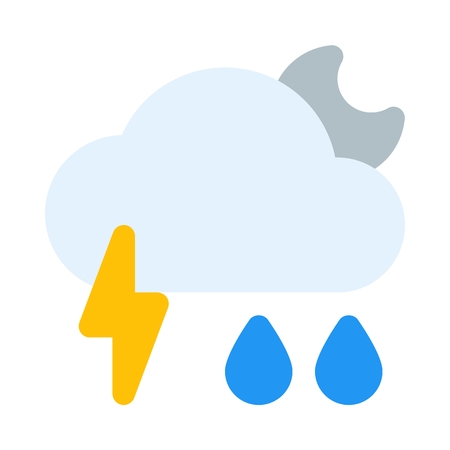 storm shower nightのイラスト素材