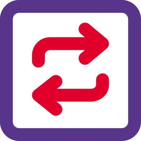 The square box with a shuffle loop arrows for the music playbackのイラスト素材