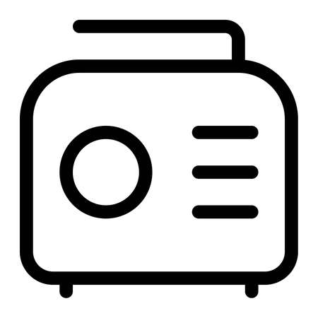 Stylish streaming radio with a sleek handleのイラスト素材