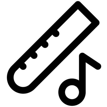 Melodious sound player by a long fluteのイラスト素材