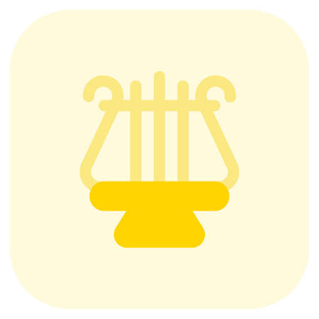 Ancient harp music instrument with large strings attachedのイラスト素材