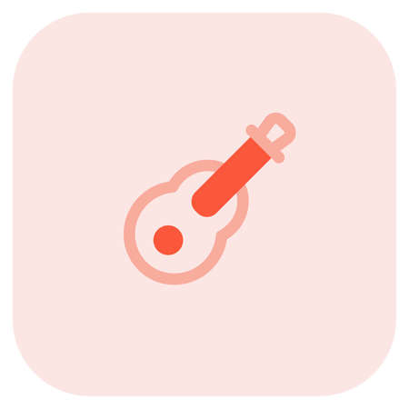 Acoustic guitar with a number of strings attachedのイラスト素材