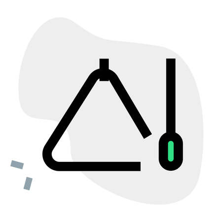 Triangle music instrument with a drumstick layoutのイラスト素材