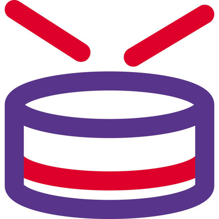 Large drum set with a drumstick pair