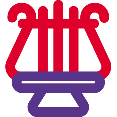 Ancient harp music instrument with large strings attachedのイラスト素材