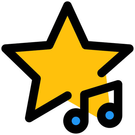 Trending chart music online with the star Logotypeのイラスト素材