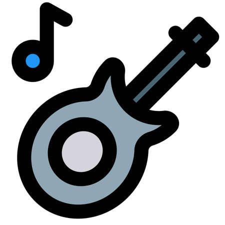 Rock music played with a electric guitarのイラスト素材