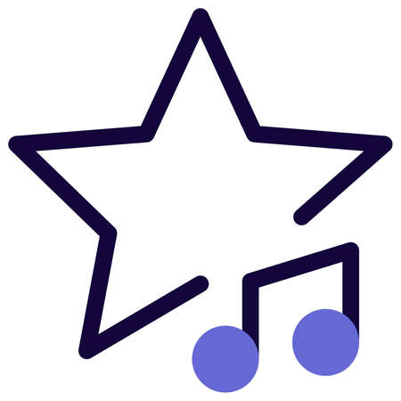 Trending chart music online with the star Logotypeのイラスト素材