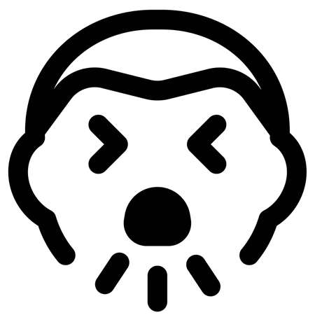 Man coughing as one of the symptom of virusのイラスト素材