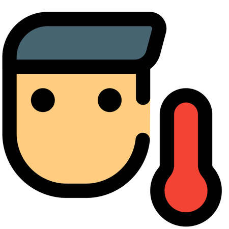 Man checking the temperature through the time with me toのイラスト素材