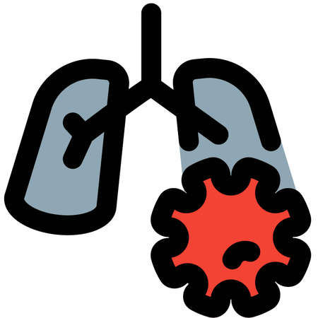 Airborne diseases causes the virus exposure to the lungsのイラスト素材