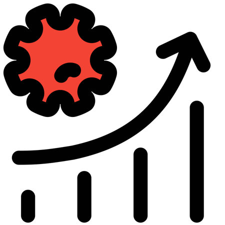 high trend for Rapid transmission of virus analysis bar graphのイラスト素材