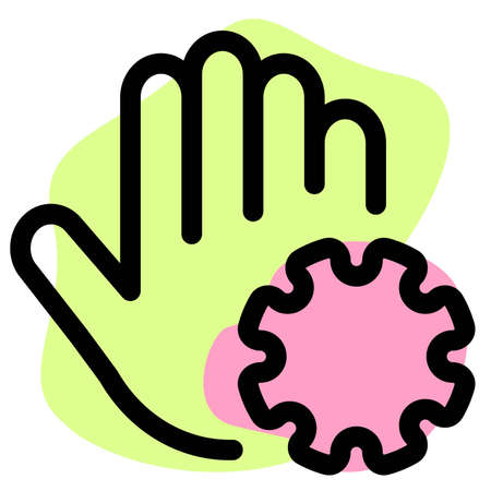 Washing hands required if virus is on exposureのイラスト素材