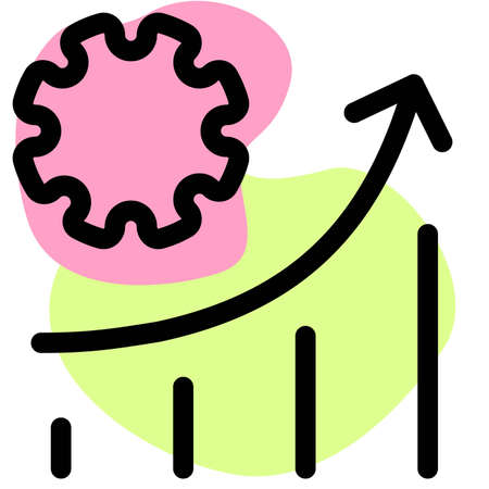 high trend for Rapid transmission of virus analysis bar graphのイラスト素材