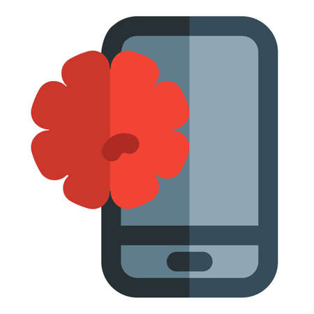mobile phone are pron to have exposure of covid-19のイラスト素材