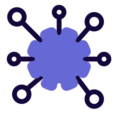 Microscopic view of coronavirus structure Layout logotype