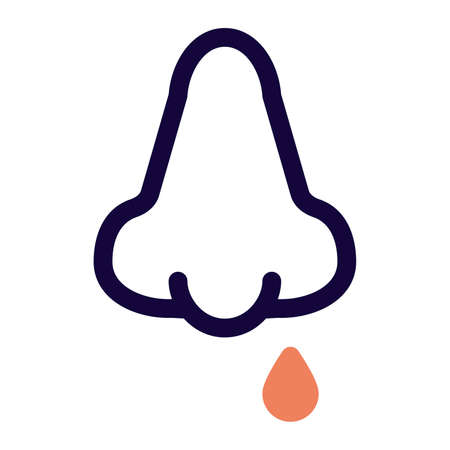 runny nose allergy reaction through coronavirus infectionのイラスト素材