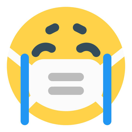 crying emoji a situation of pandemicのイラスト素材