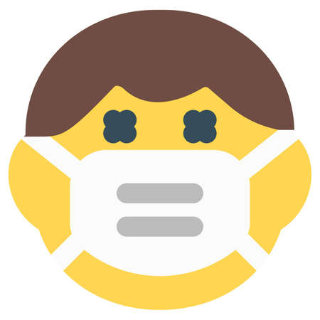 Boy dead while getting infected with  wearing the maskのイラスト素材