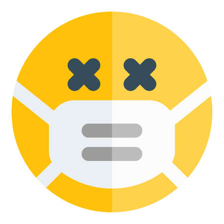 dead emoji facial expression with a maskのイラスト素材
