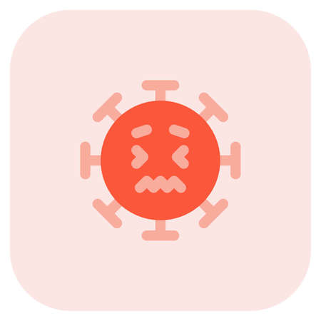 Feared emoji with a facial expression of the coronavirusのイラスト素材