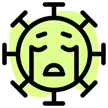 Crying  virus description of a face emojiのイラスト素材