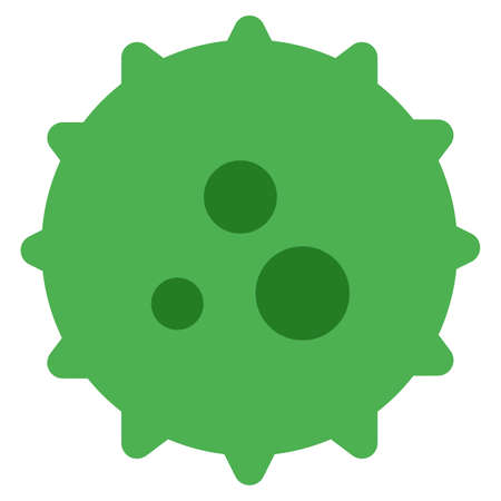 Contaminate virus with fine spikes around the ring and a bacterial hostのイラスト素材