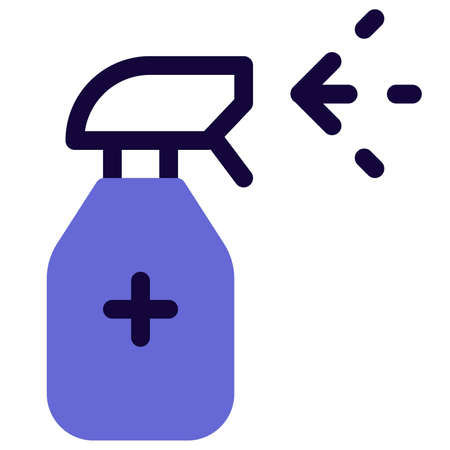 Spray disinfectant to clean objects to avoid coronavirusのイラスト素材