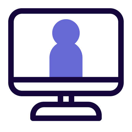 Video conferencing flourished during the coronavirus pandemic situationのイラスト素材