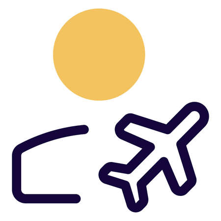 user on vacation with a flight logotype as an indicationのイラスト素材