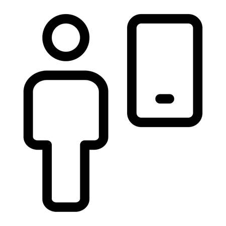 employee using web messenger on a smartphoneのイラスト素材