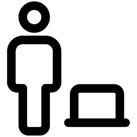 remote working employee from home on laptopのイラスト素材