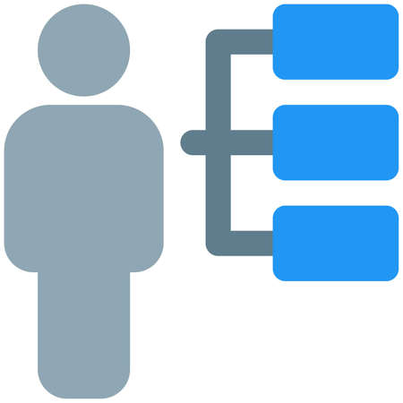 hierarchy chart of a organization with list of employeesのイラスト素材