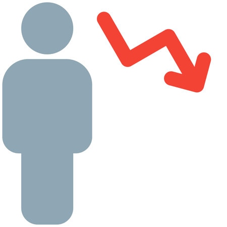 downtrend chart of an employee from the previous employeeのイラスト素材