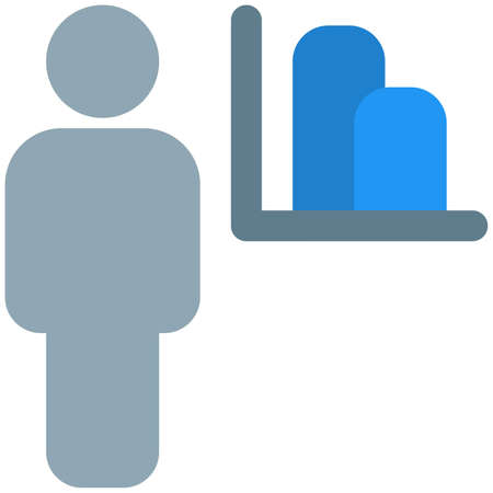 bar graph chart of the employee sharing the graphのイラスト素材