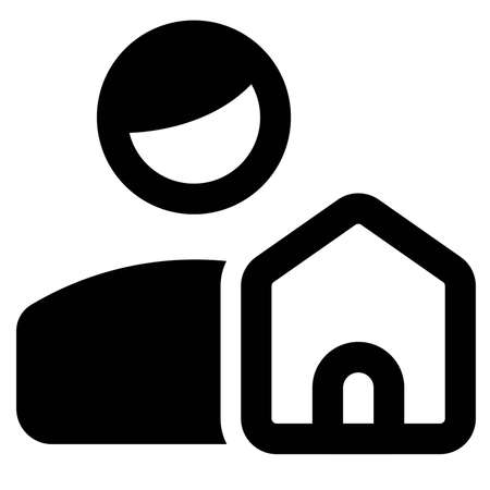 user with a home logotype isolated on a white backgroundのイラスト素材