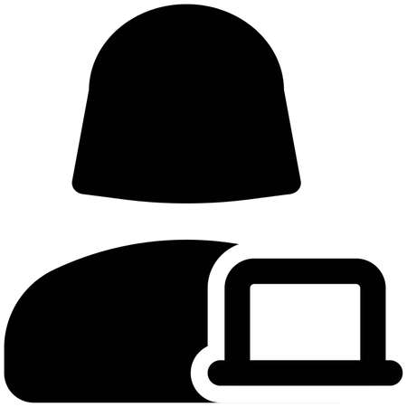 female user or a programmer using a laptop for working onlineのイラスト素材