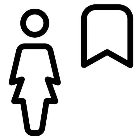 bookmark sign businesswoman work at office layoutのイラスト素材