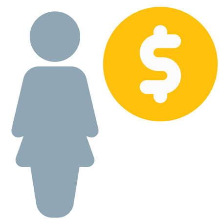 woman earning money in dollar in money currencyのイラスト素材