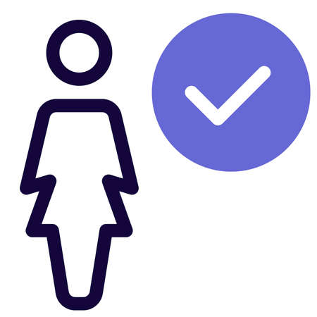 verified businesswoman list with a checkmark option layoutのイラスト素材
