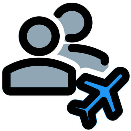 number of employees on a vacation with airplane logotypeのイラスト素材