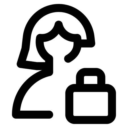 locking the profile of a single user isolated on a white backgroundのイラスト素材