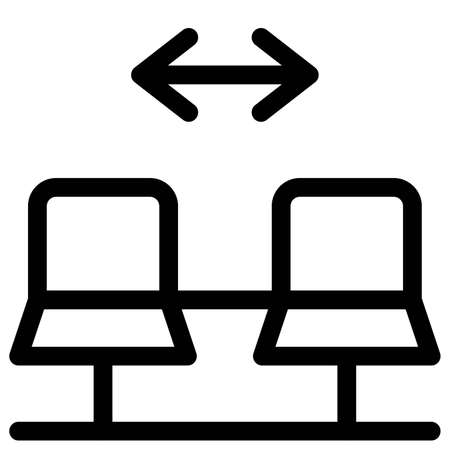 Spaced seating arrangement during the pandemic time for maintaining social distanceのイラスト素材