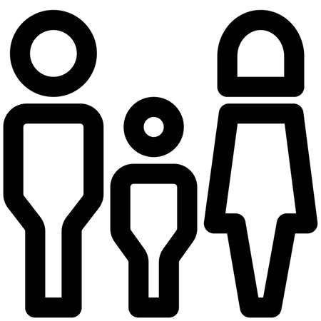Family of three traveling international or domestic travel via air travelのイラスト素材