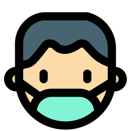 Man with a mask on during the pandemic situation travelのイラスト素材
