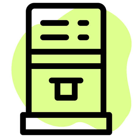 Automatic check-in machine with boarding pass generationのイラスト素材