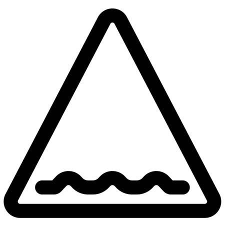 Warning for rough road ahead with several bumpsのイラスト素材