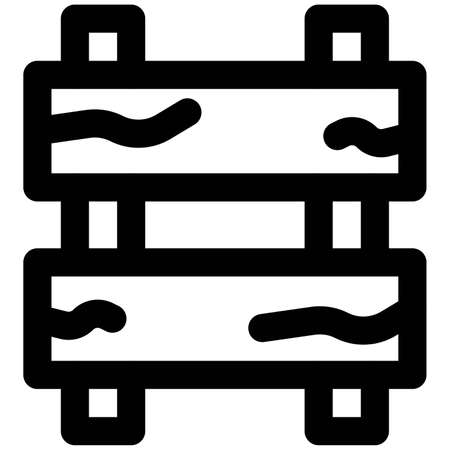 Traffic wooden barrier to avoid collision and other maintenance workのイラスト素材