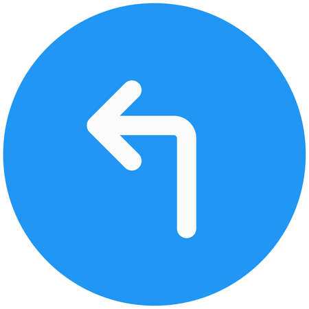 Turn left sign on a sign boardのイラスト素材