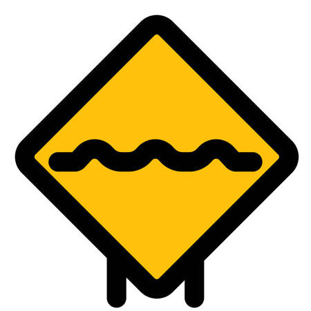 Rough road ahead with multiple bumps traffic boardのイラスト素材